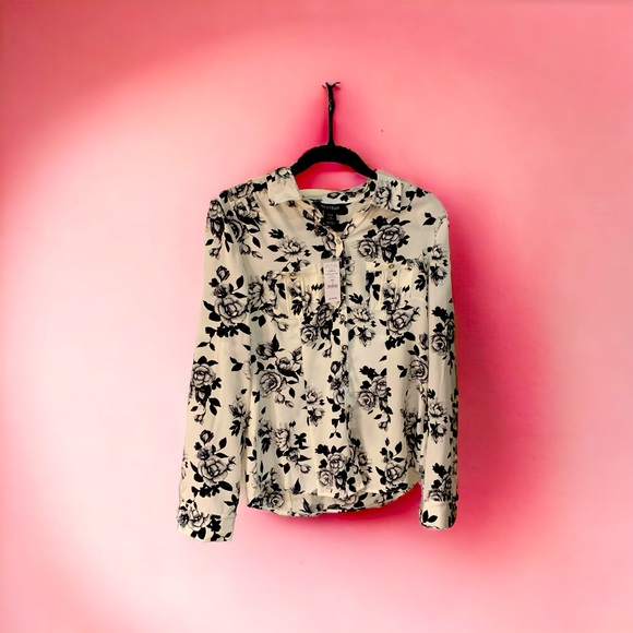 White House Black Market Tops - Silk White House Black Market Floral Print Blouse